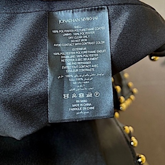 $425 JONATHAN SIMKHAI "Clayton" Studded Vegan Leather Mini Skirt NWOT/sz M - Picture 16 of 16